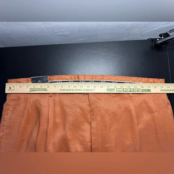 Daniel Ellissa 100% Linen Short Sleeve Men’s Top 4XL Pants 48x34 Rust Suit Set